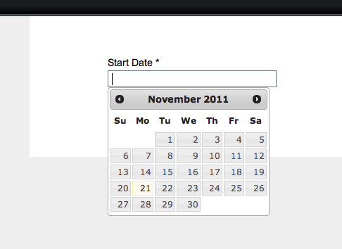 Add calendar to pick date in Unbounce
